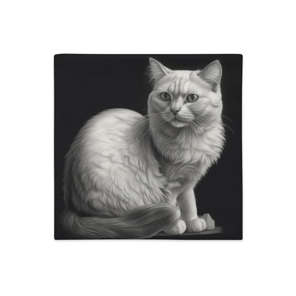 PugMug Custom White Companion Cat Premium Pillow Case