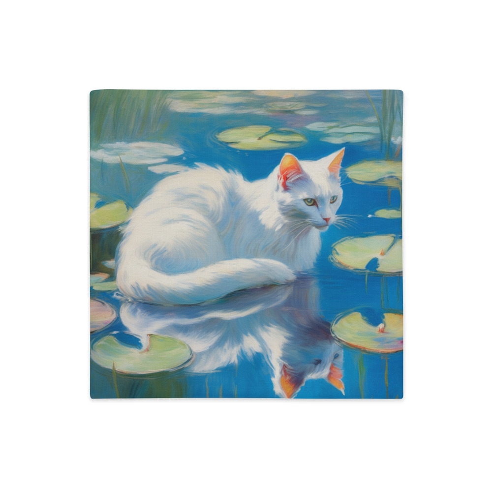 PugMug Custom White Companion Cat Premium Pillow Case