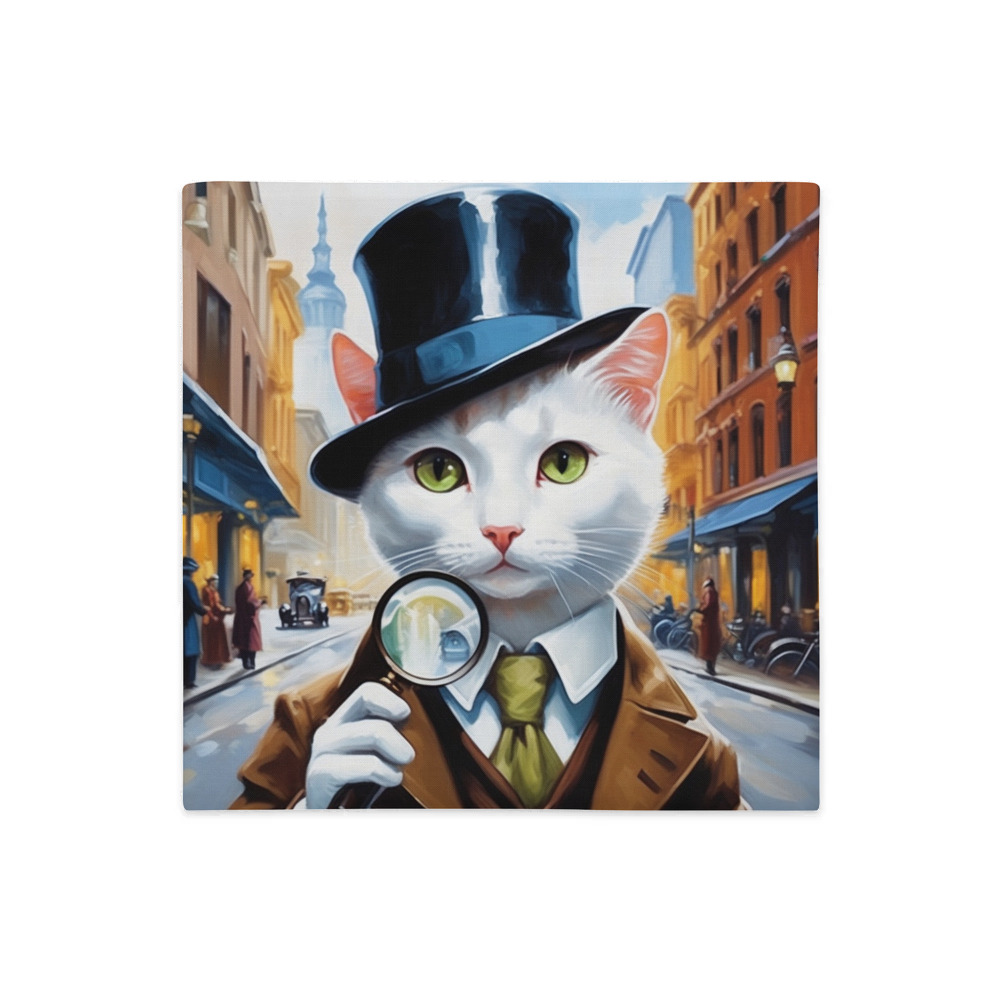 PugMug Custom White Companion Cat Premium Pillow Case