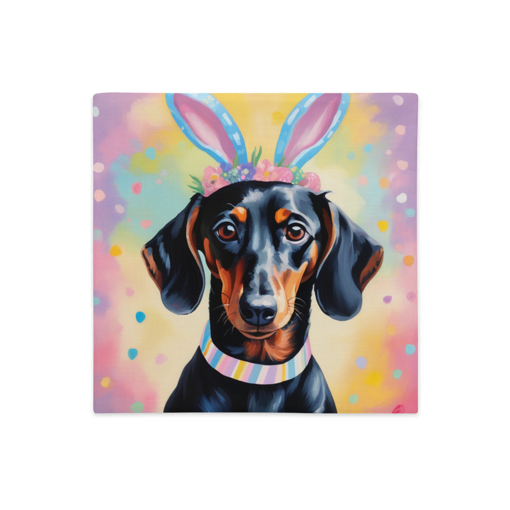 PugMug Custom Black Dachshund Premium Pillow Case