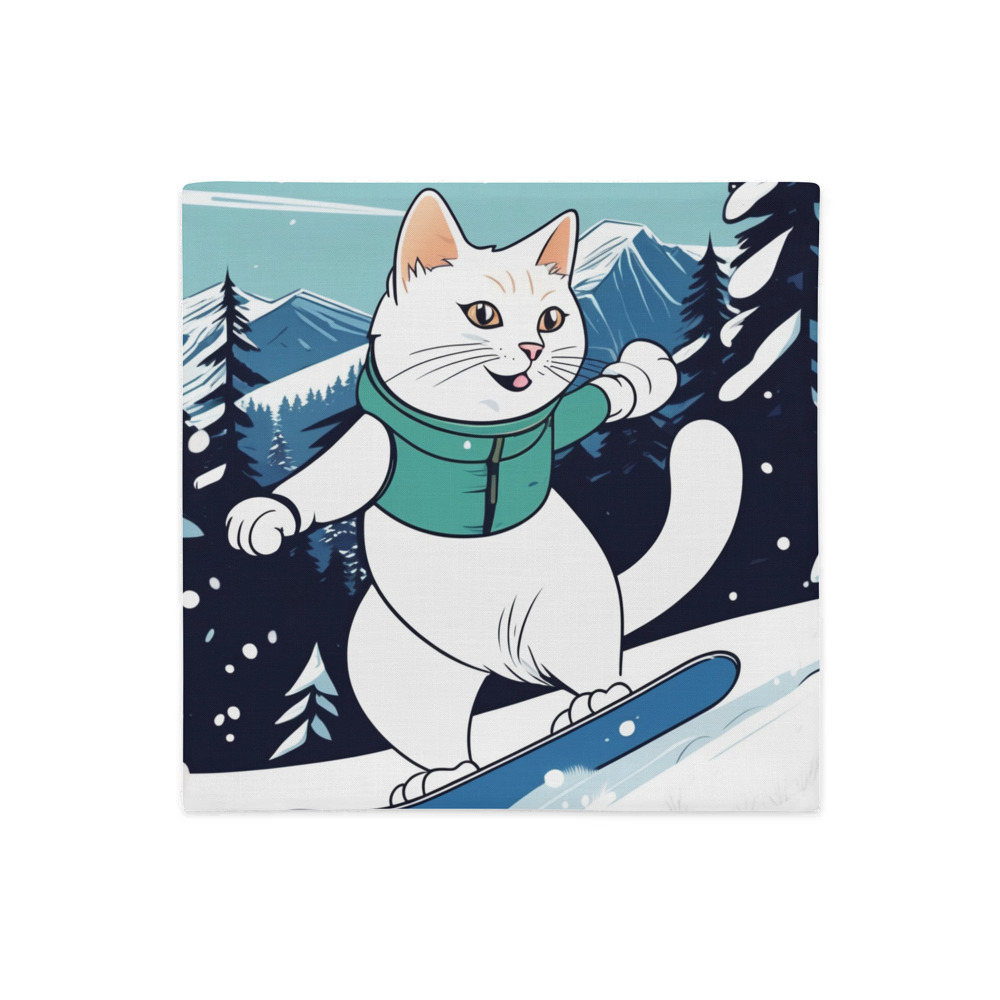 PugMug Custom White Companion Cat Premium Pillow Case