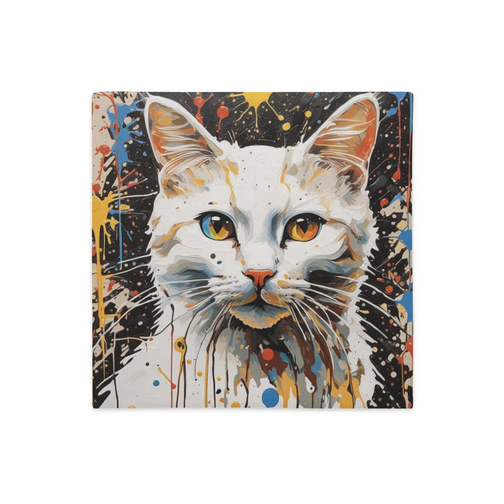 PugMug Custom White Companion Cat Premium Pillow Case