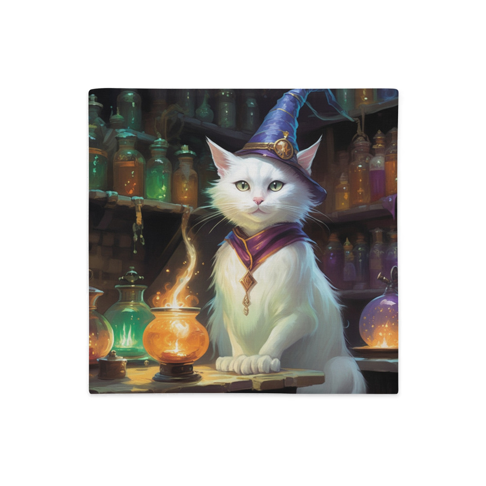 PugMug Custom White Companion Cat Premium Pillow Case