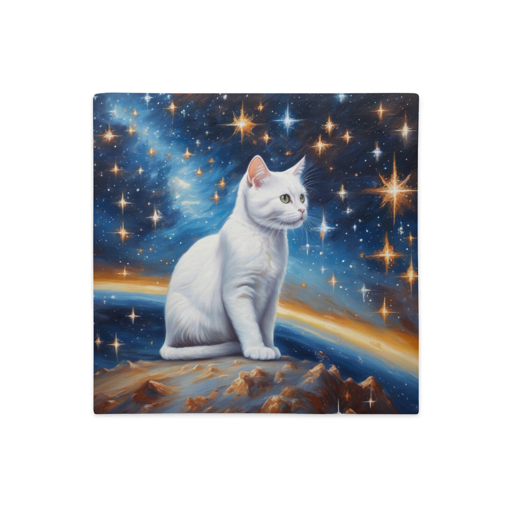 PugMug Custom White Companion Cat Premium Pillow Case