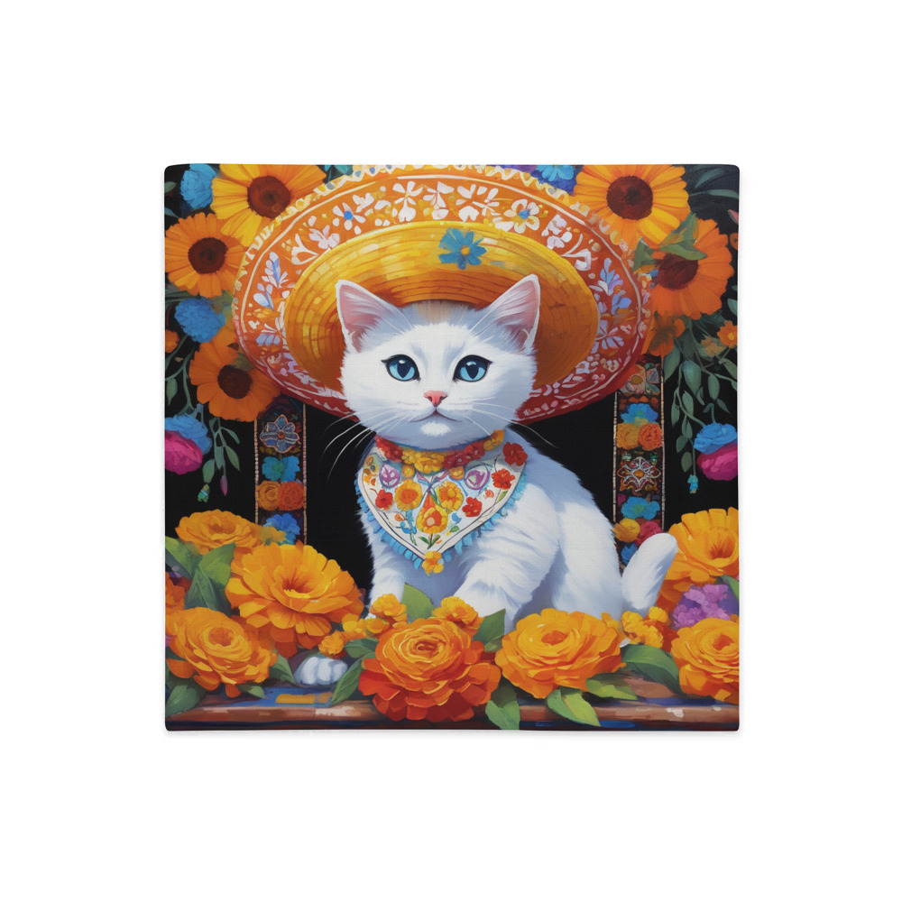 PugMug Custom White Companion Cat Premium Pillow Case