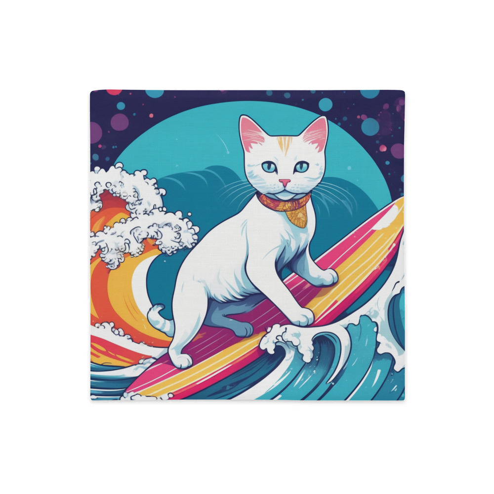 PugMug Custom White Companion Cat Premium Pillow Case