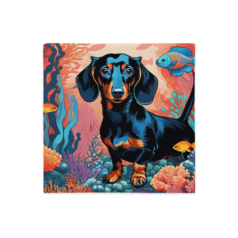 PugMug Custom Black Dachshund Premium Pillow Case