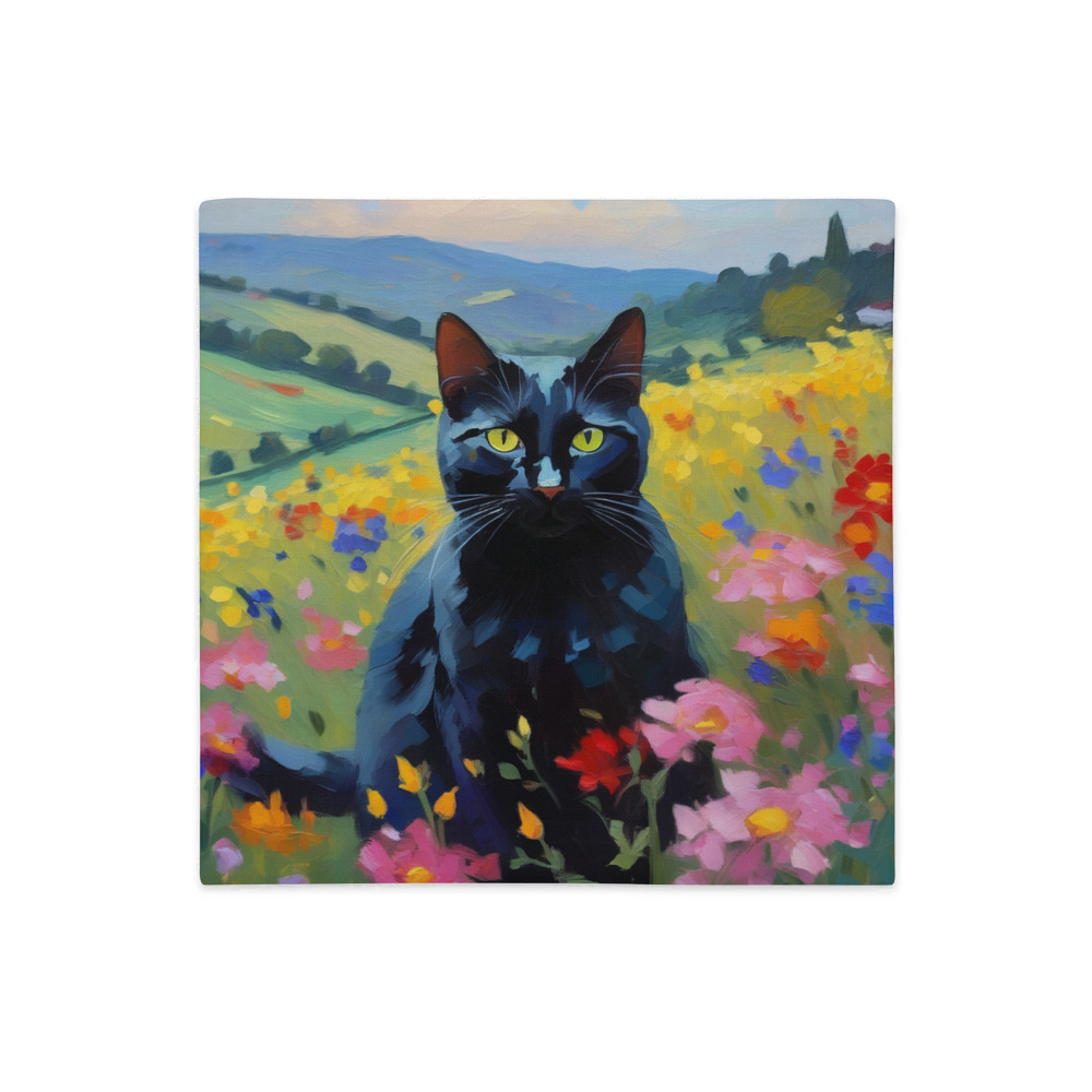 PugMug Custom Black Companion Cat Premium Pillow Case