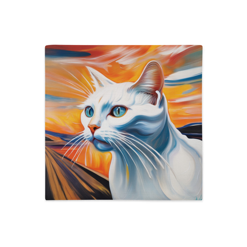 PugMug Custom White Companion Cat Premium Pillow Case