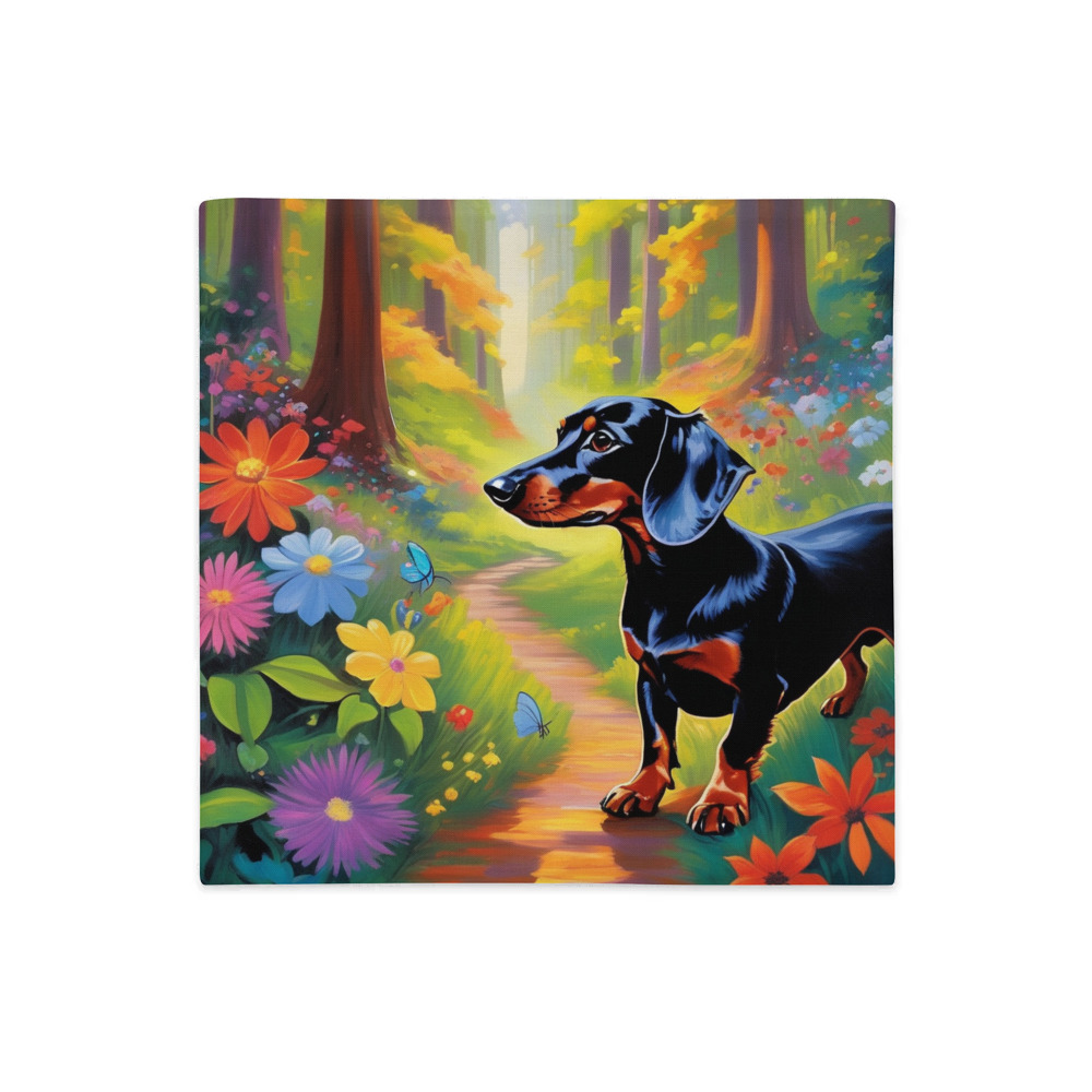 PugMug Custom Black Dachshund Premium Pillow Case