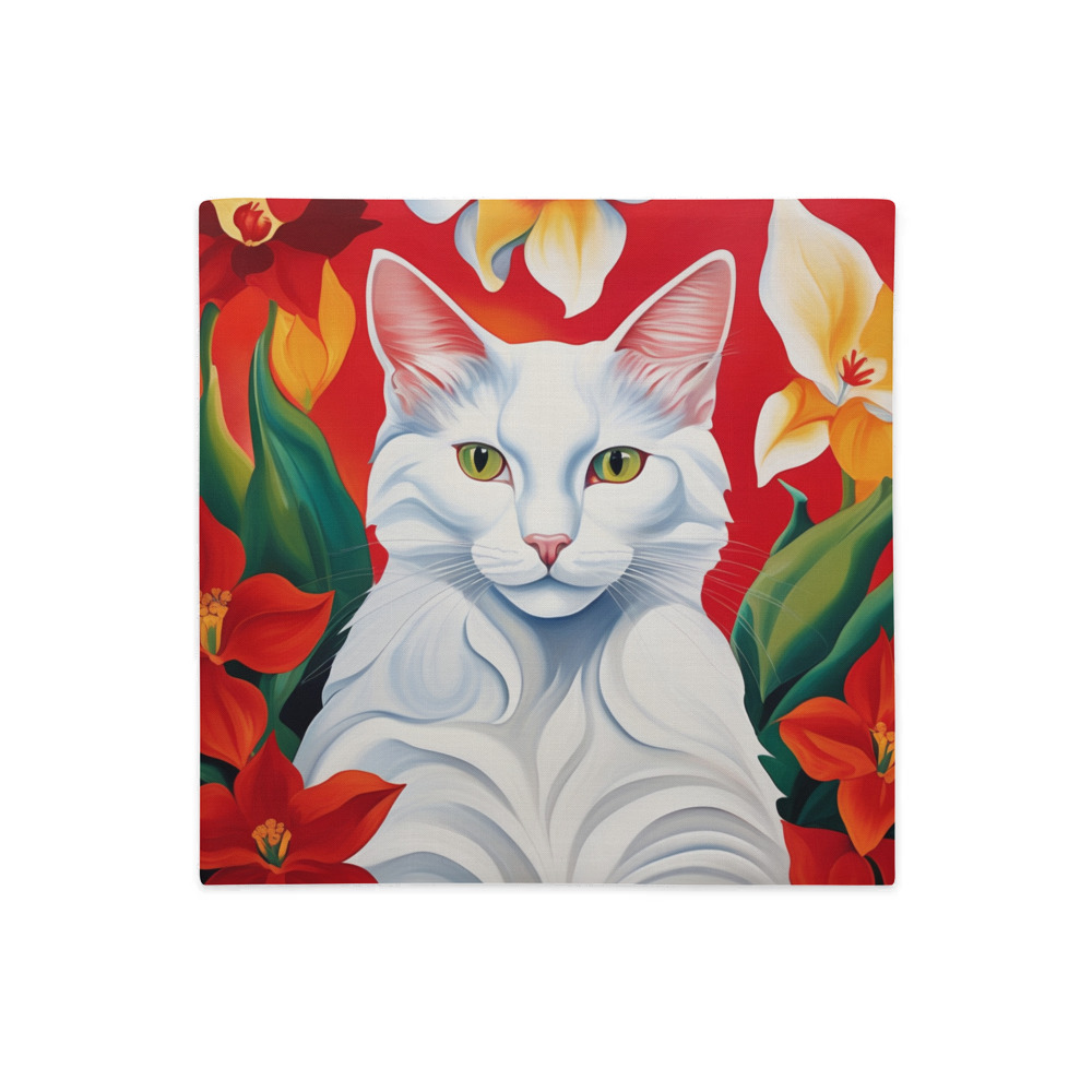 PugMug Custom White Companion Cat Premium Pillow Case