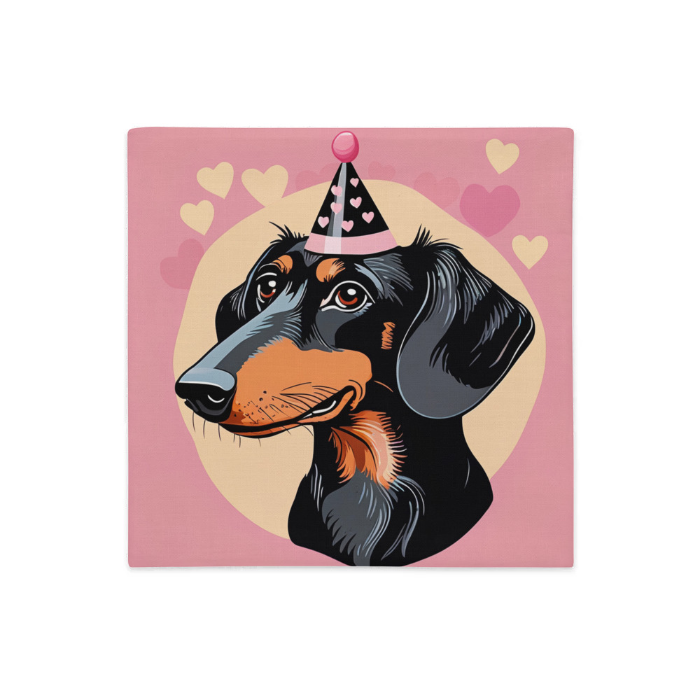 PugMug Custom Black Dachshund Premium Pillow Case