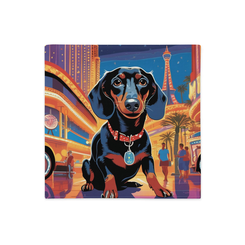 PugMug Custom Black Dachshund Premium Pillow Case