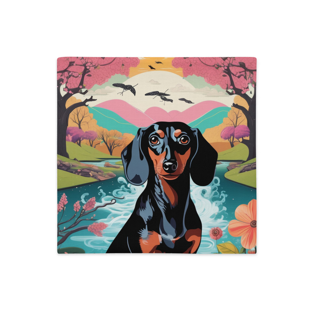 PugMug Custom Black Dachshund Premium Pillow Case