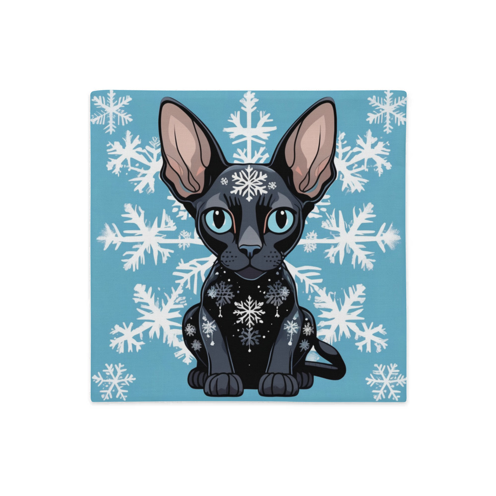 PugMug Custom Black Sphynx Cat Premium Pillow Case