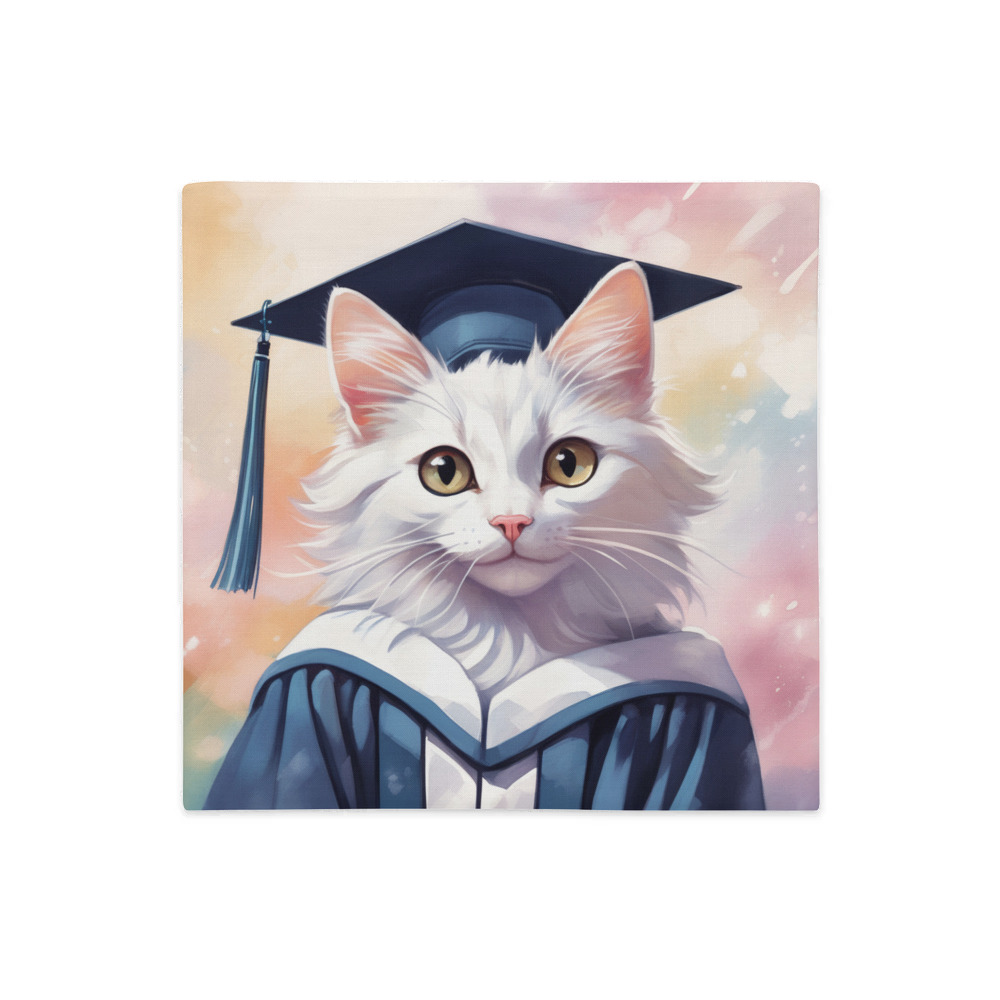 PugMug Custom White Companion Cat Premium Pillow Case