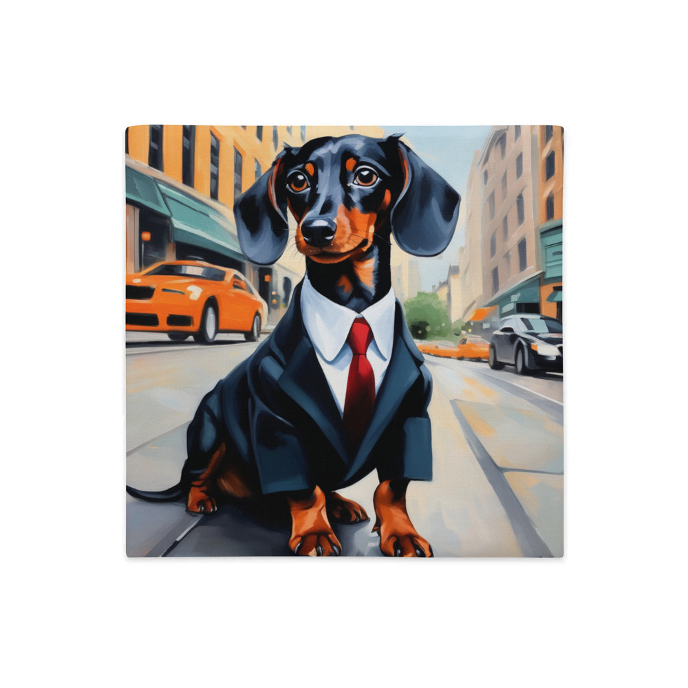 PugMug Custom Black Dachshund Premium Pillow Case