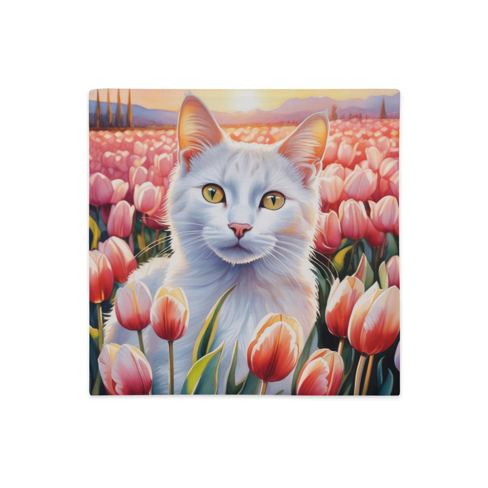 PugMug Custom White Companion Cat Premium Pillow Case