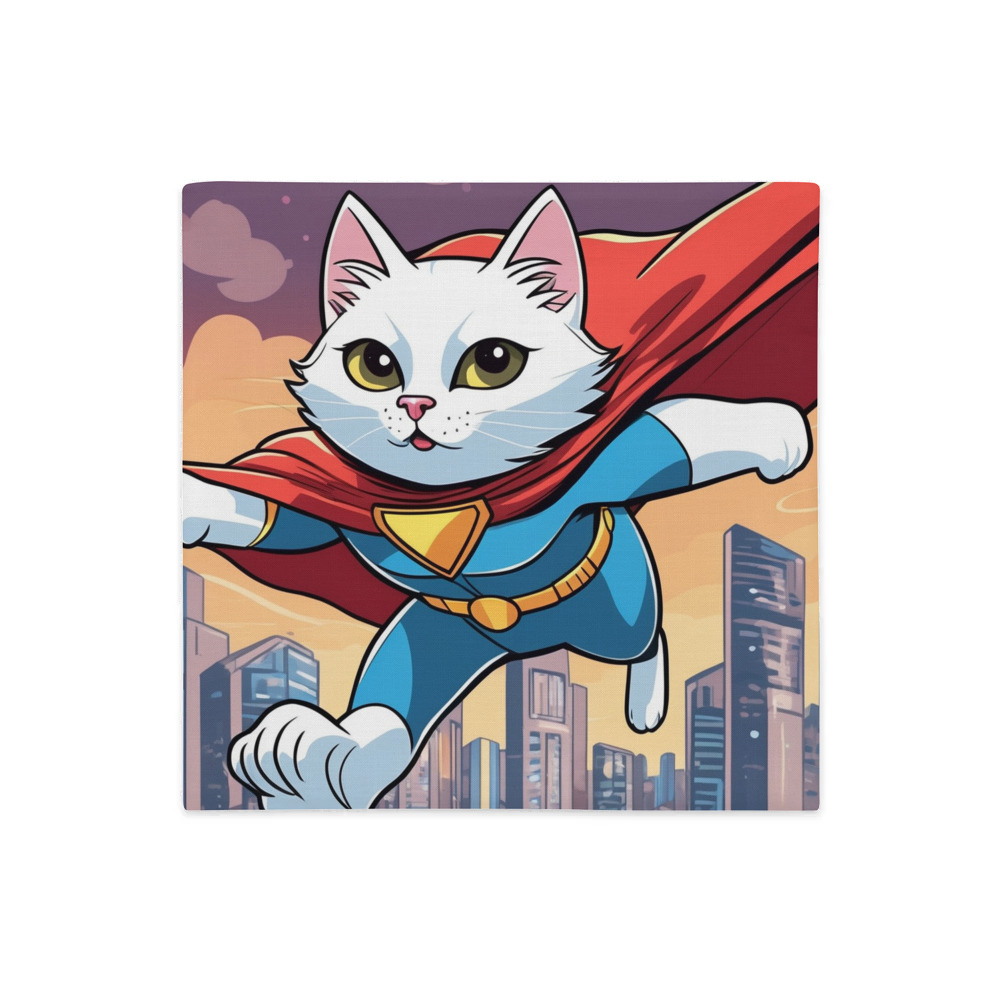 PugMug Custom White Companion Cat Premium Pillow Case