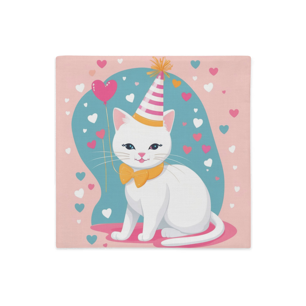 PugMug Custom White Companion Cat Premium Pillow Case