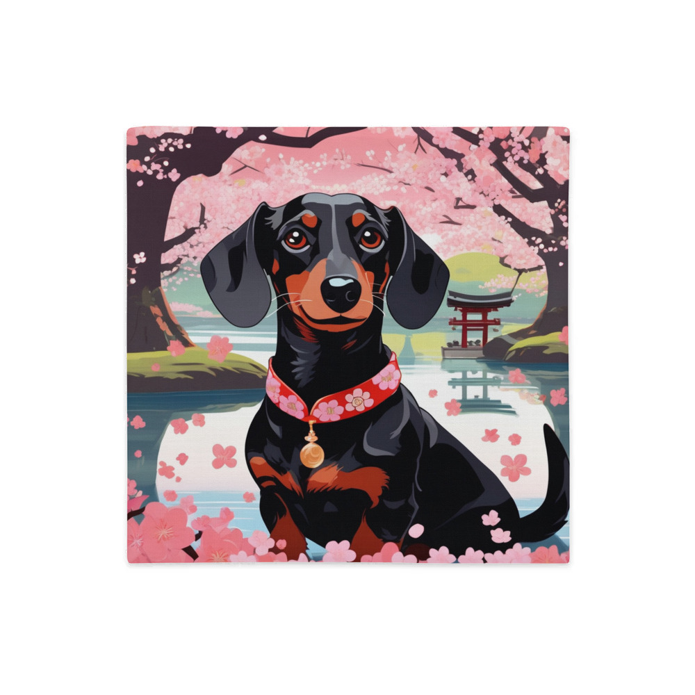 PugMug Custom Black Dachshund Premium Pillow Case