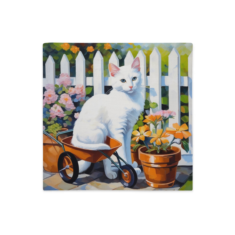 PugMug Custom White Companion Cat Premium Pillow Case