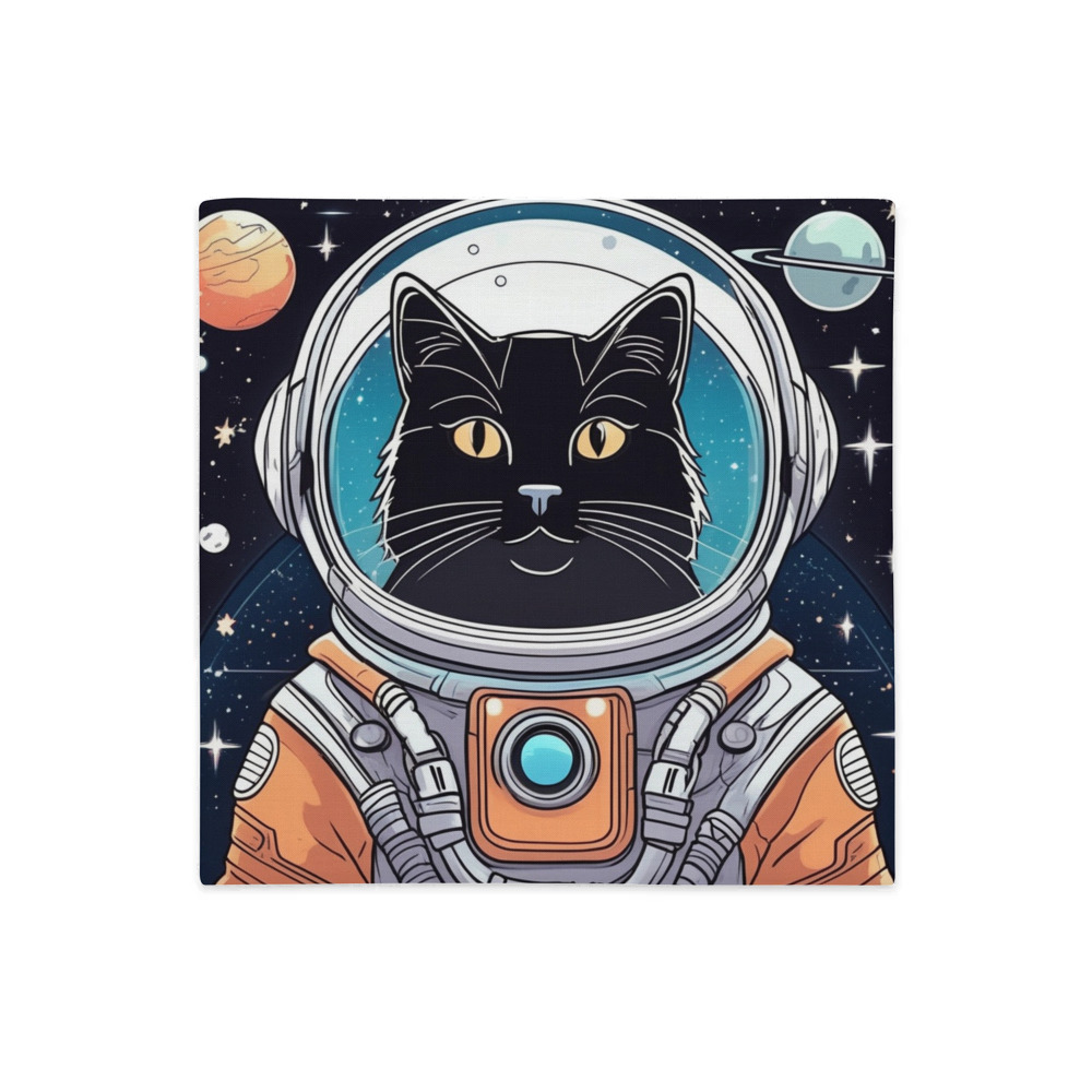 PugMug Custom Black Companion Cat Premium Pillow Case