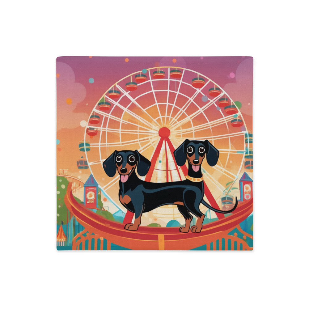 PugMug Custom Black Dachshund Premium Pillow Case