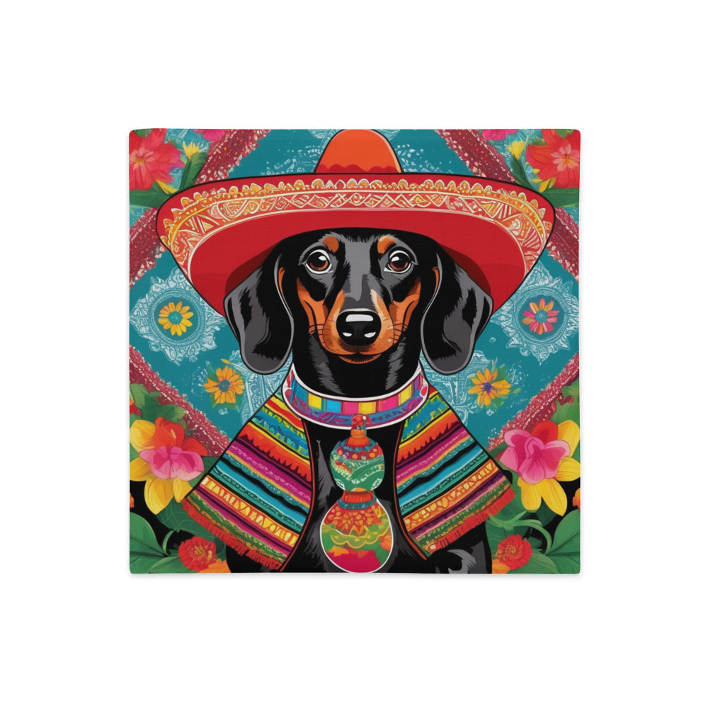 PugMug Custom Black Dachshund Premium Pillow Case