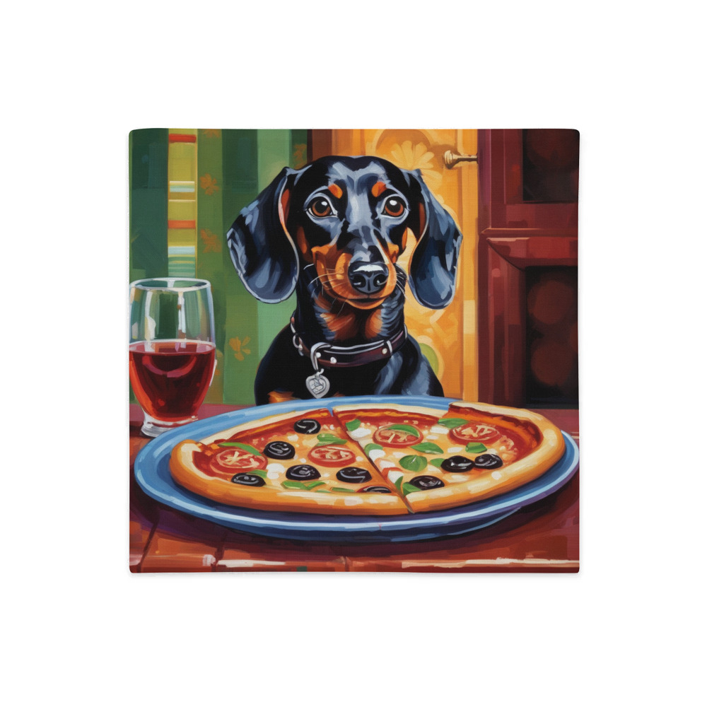 PugMug Custom Black Dachshund Premium Pillow Case