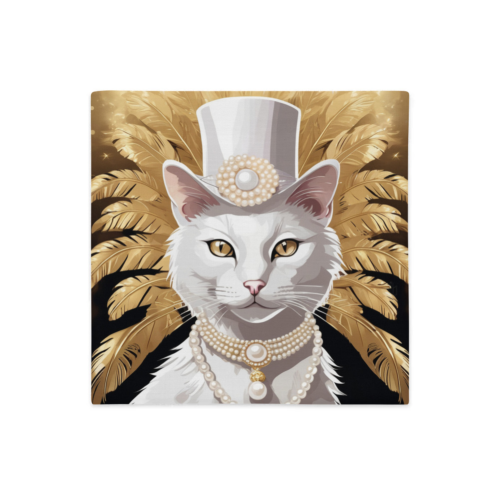 PugMug Custom White Companion Cat Premium Pillow Case