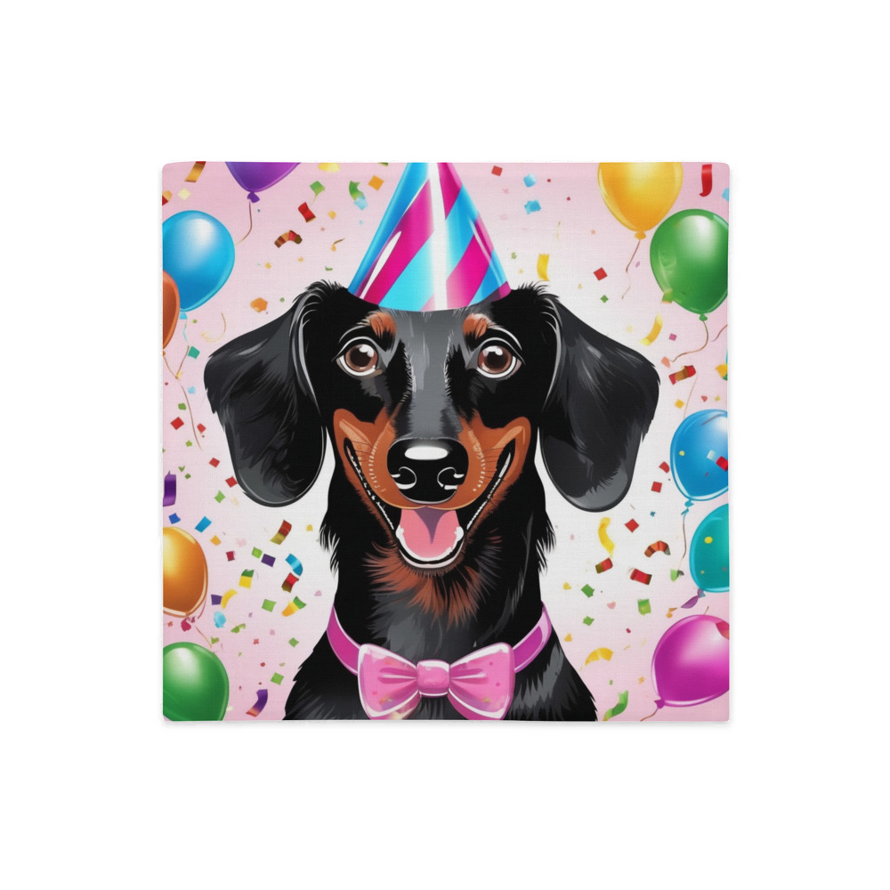 PugMug Custom Black Dachshund Premium Pillow Case