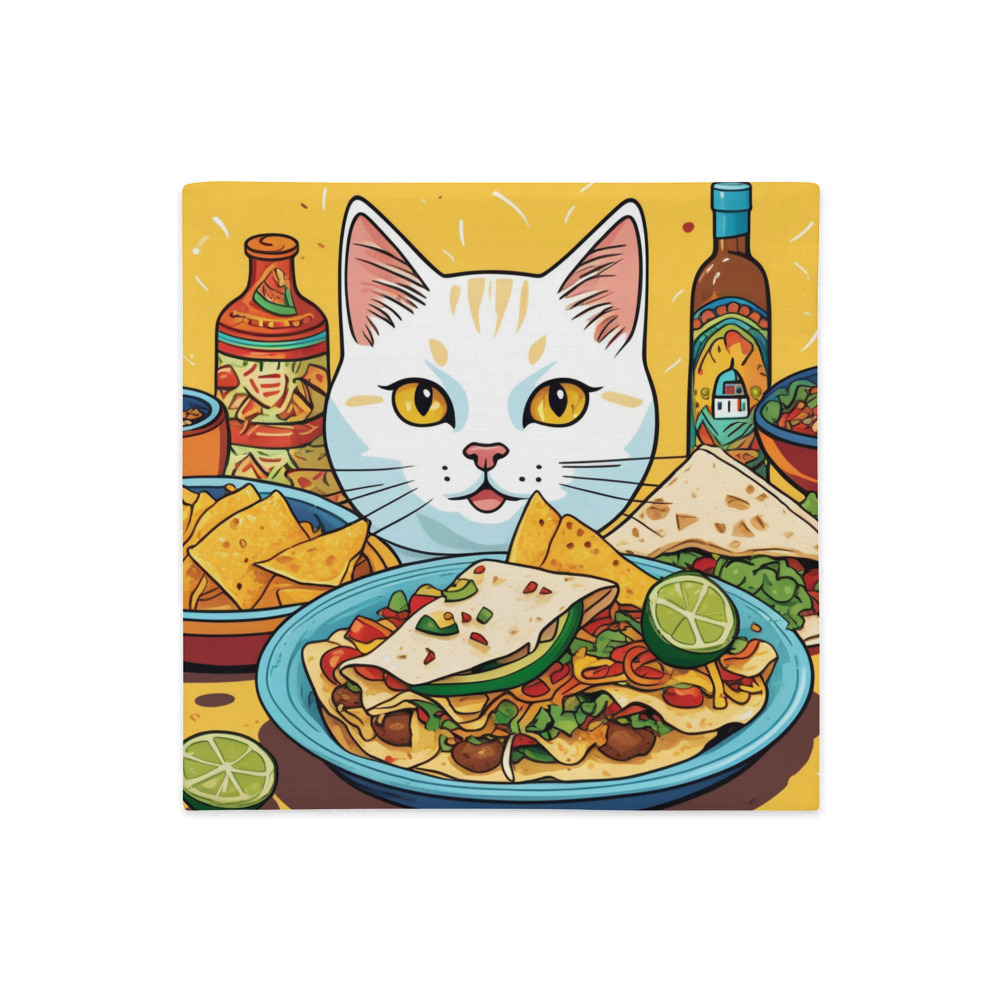 PugMug Custom White Companion Cat Premium Pillow Case