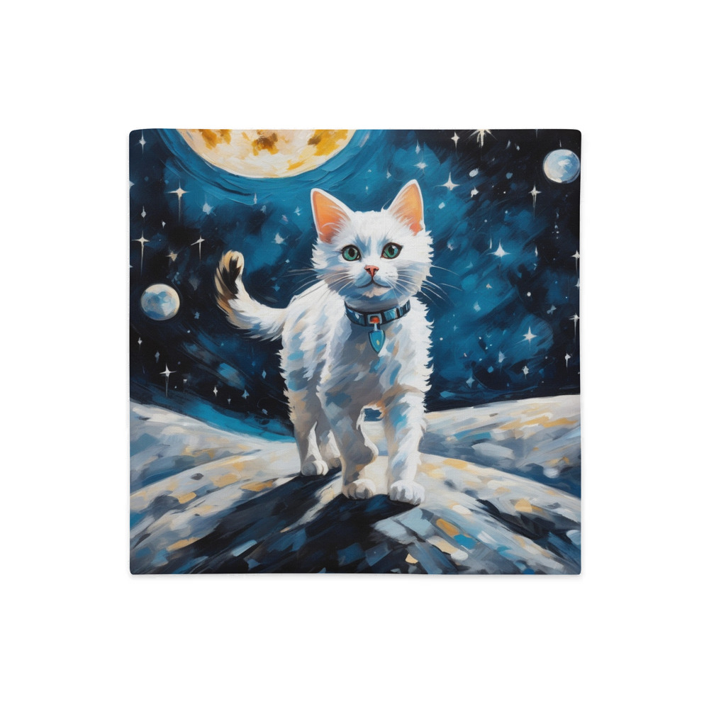 PugMug Custom White Companion Cat Premium Pillow Case