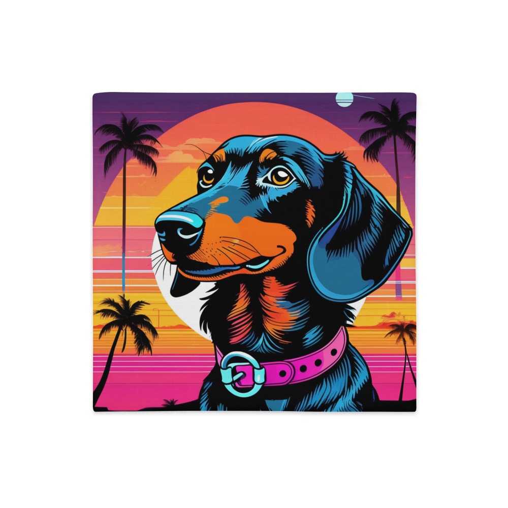 PugMug Custom Black Dachshund Premium Pillow Case