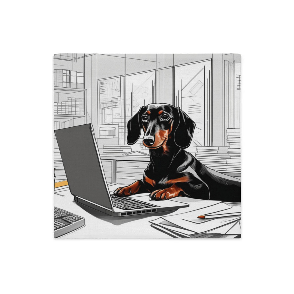 PugMug Custom Black Dachshund Premium Pillow Case