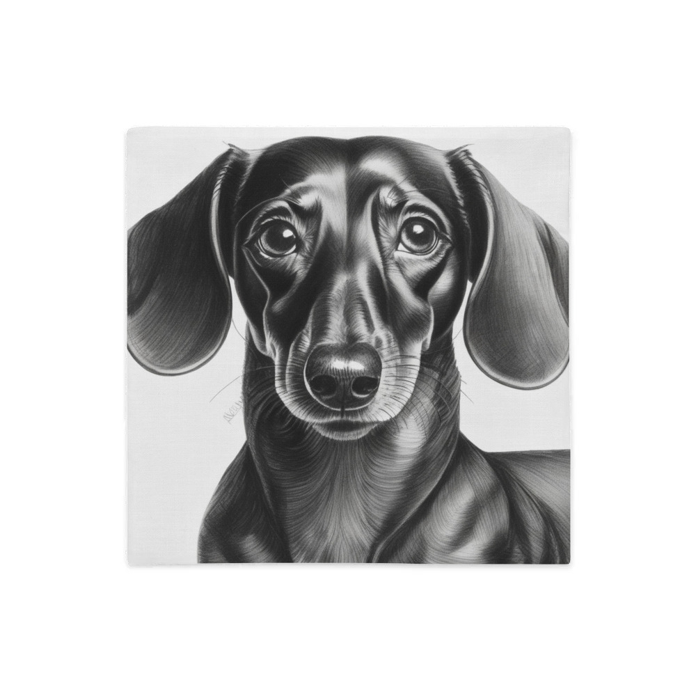 PugMug Custom Black Dachshund Premium Pillow Case