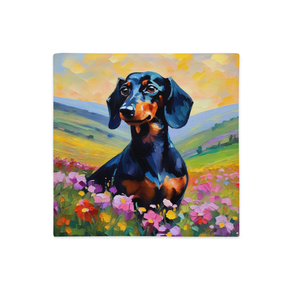 PugMug Custom Black Dachshund Premium Pillow Case