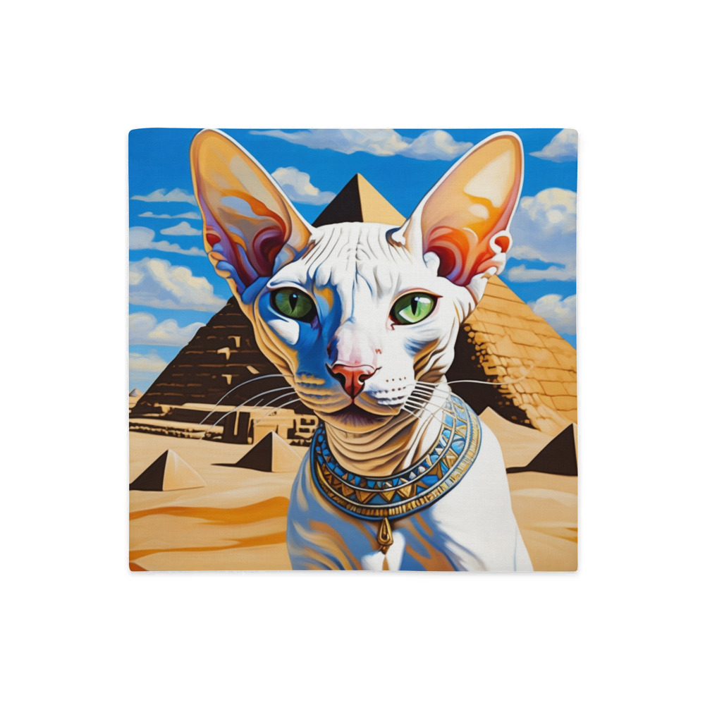 PugMug Custom White Sphynx Cat Premium Pillow Case