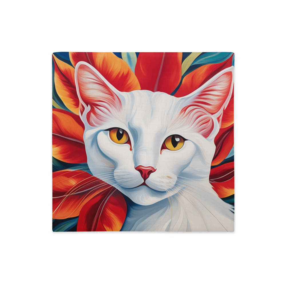 PugMug Custom White Companion Cat Premium Pillow Case