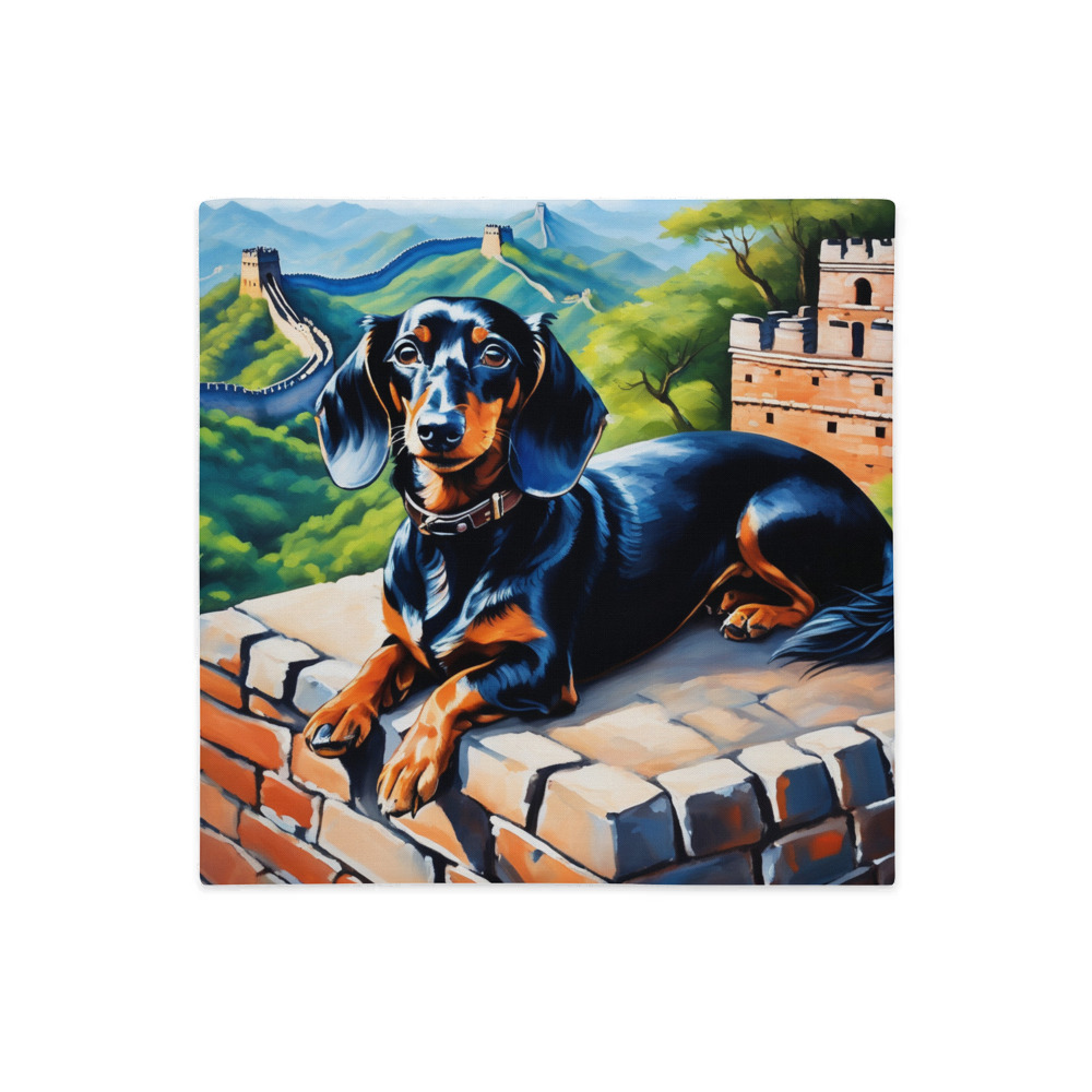 PugMug Custom Black Dachshund Premium Pillow Case