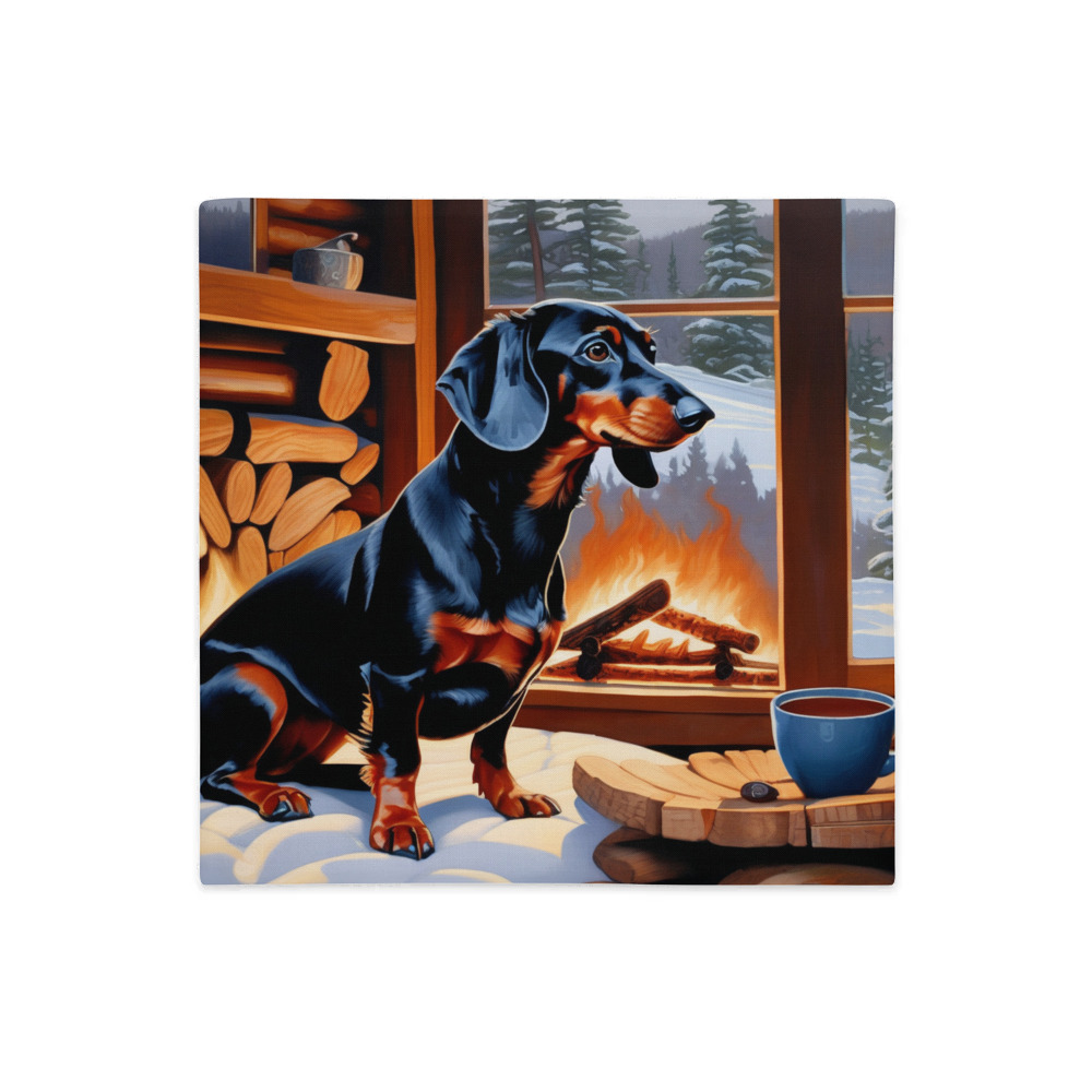 PugMug Custom Black Dachshund Premium Pillow Case