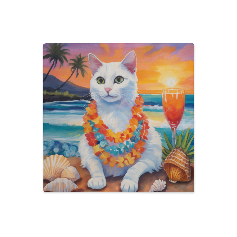 PugMug Custom White Companion Cat Premium Pillow Case