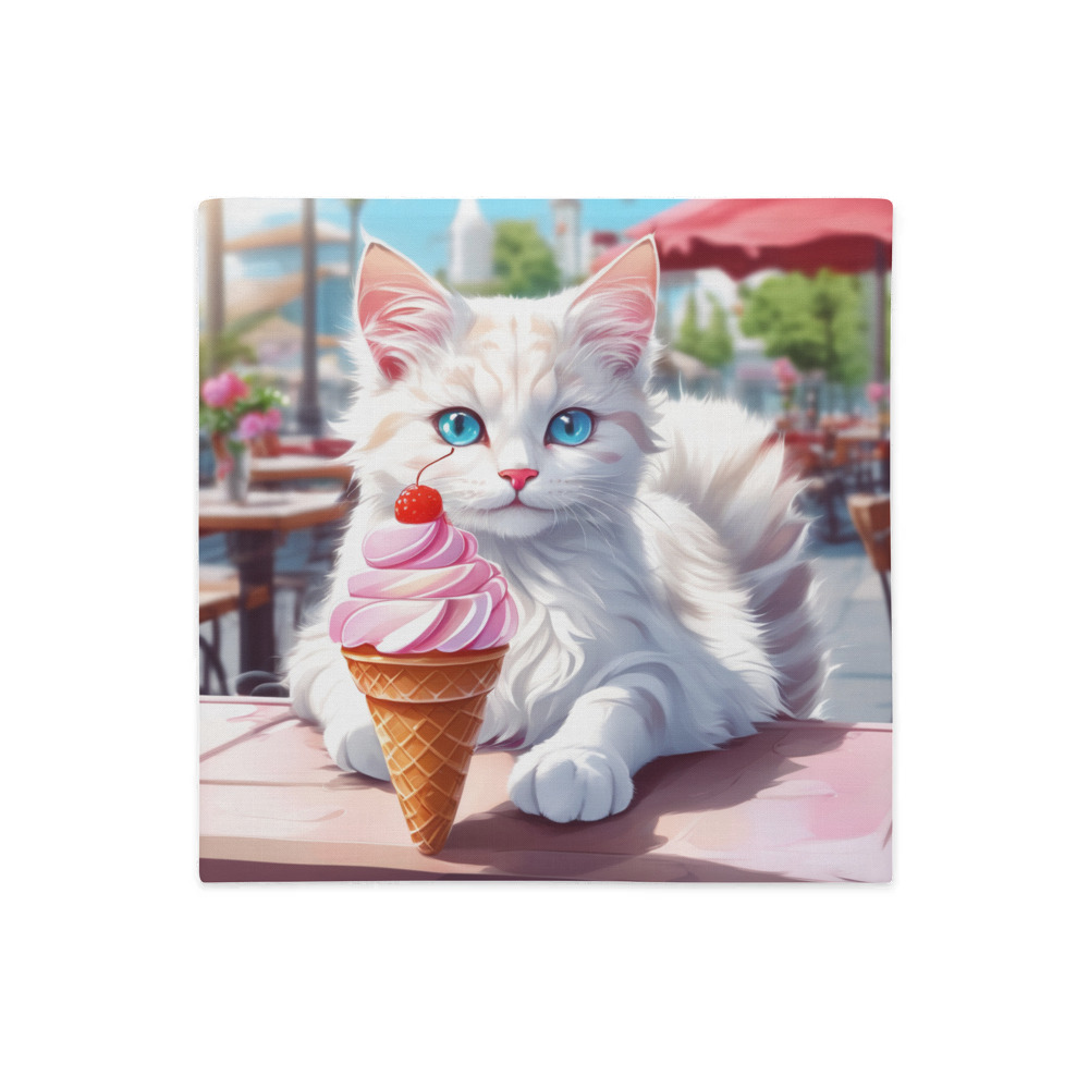 PugMug Custom White Companion Cat Premium Pillow Case