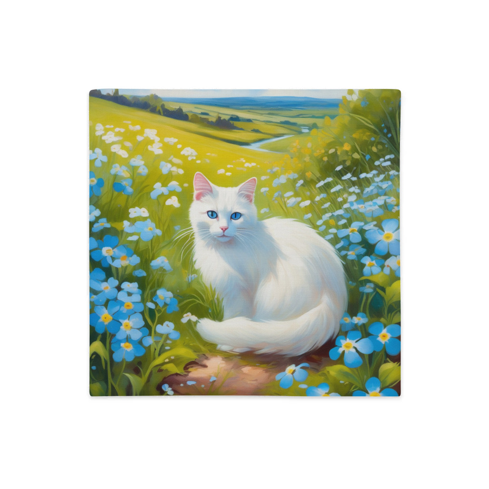 PugMug Custom White Companion Cat Premium Pillow Case