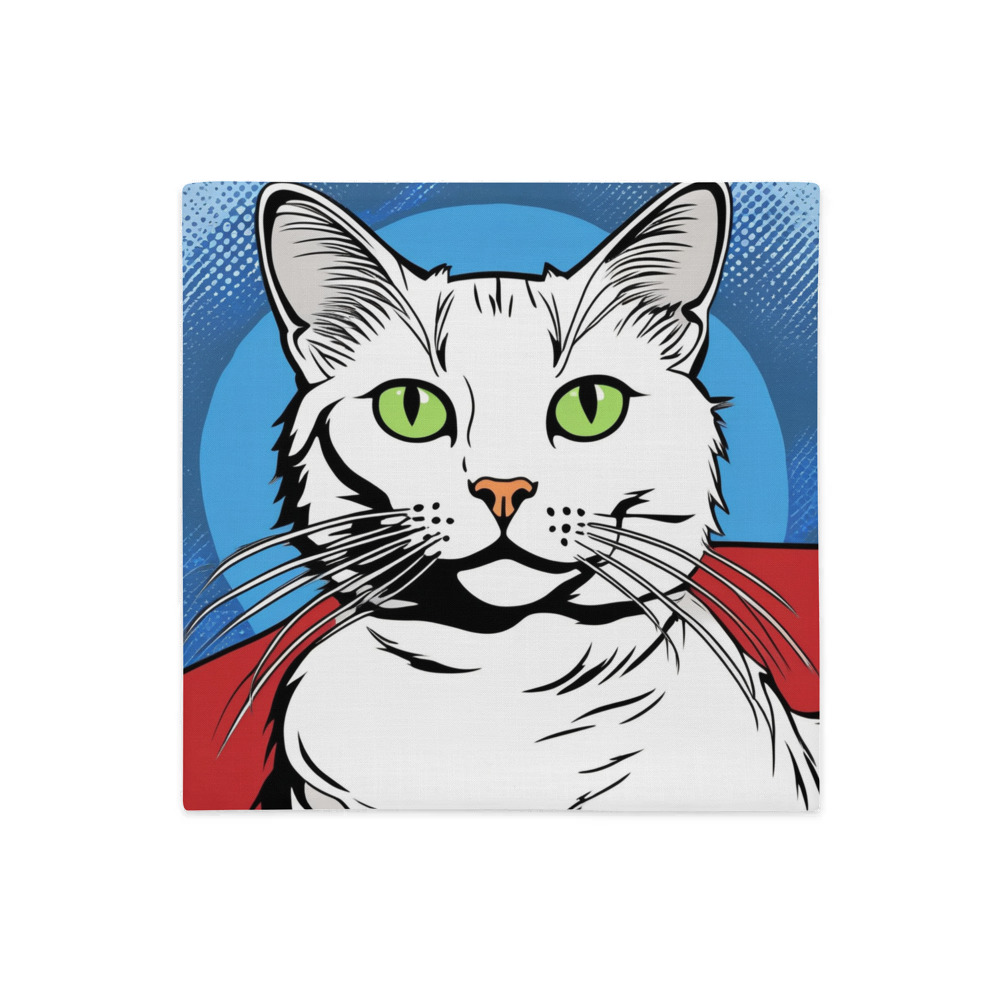 PugMug Custom White Companion Cat Premium Pillow Case