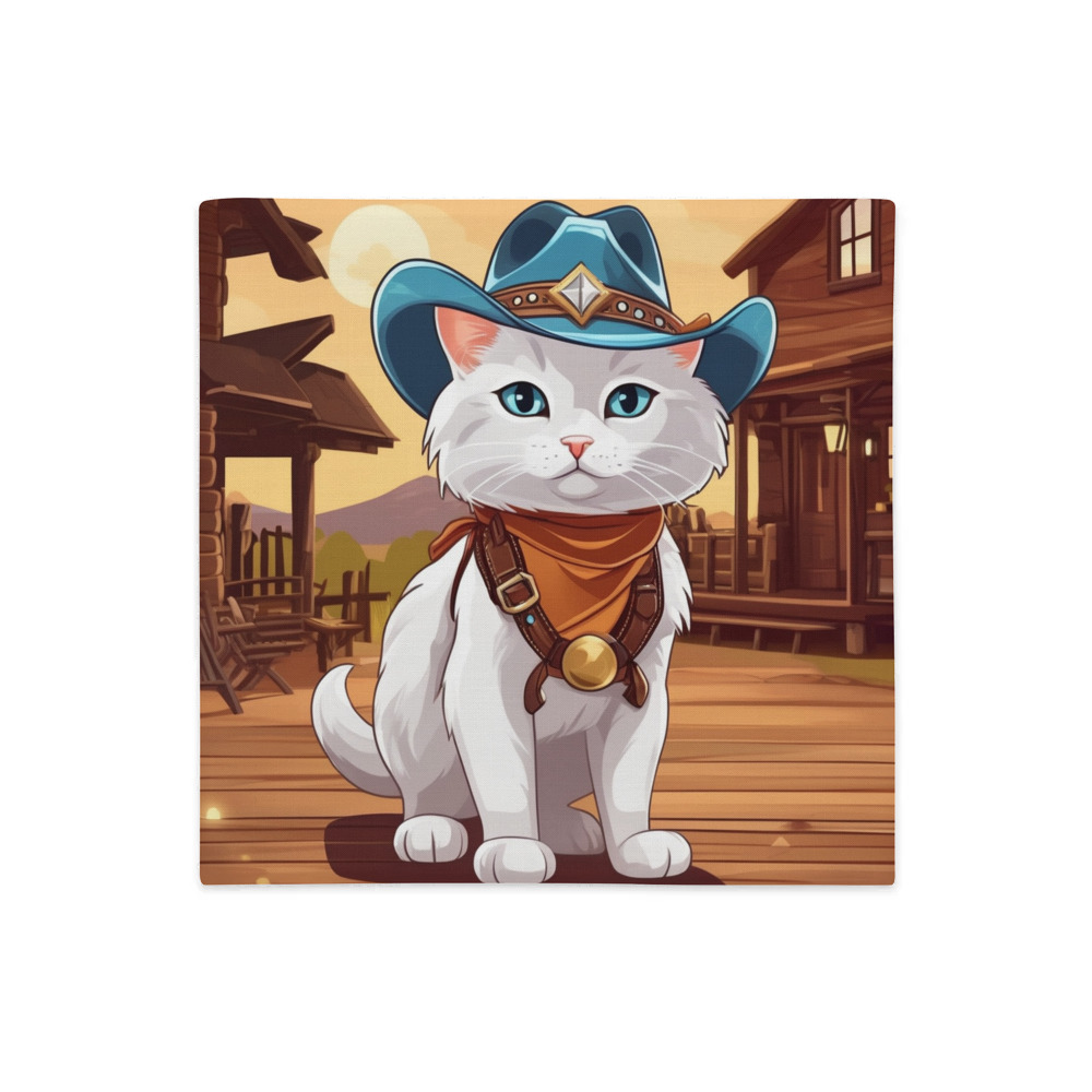 PugMug Custom White Companion Cat Premium Pillow Case