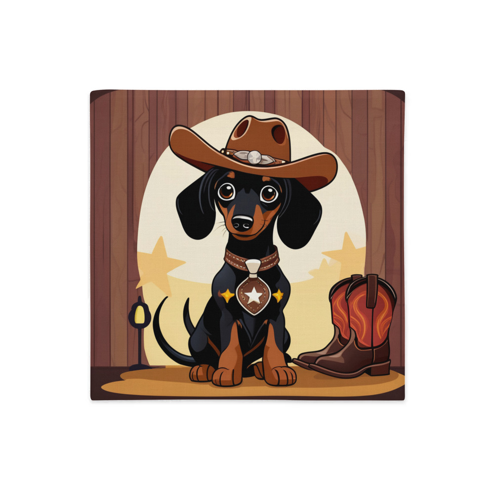 PugMug Custom Black Dachshund Premium Pillow Case