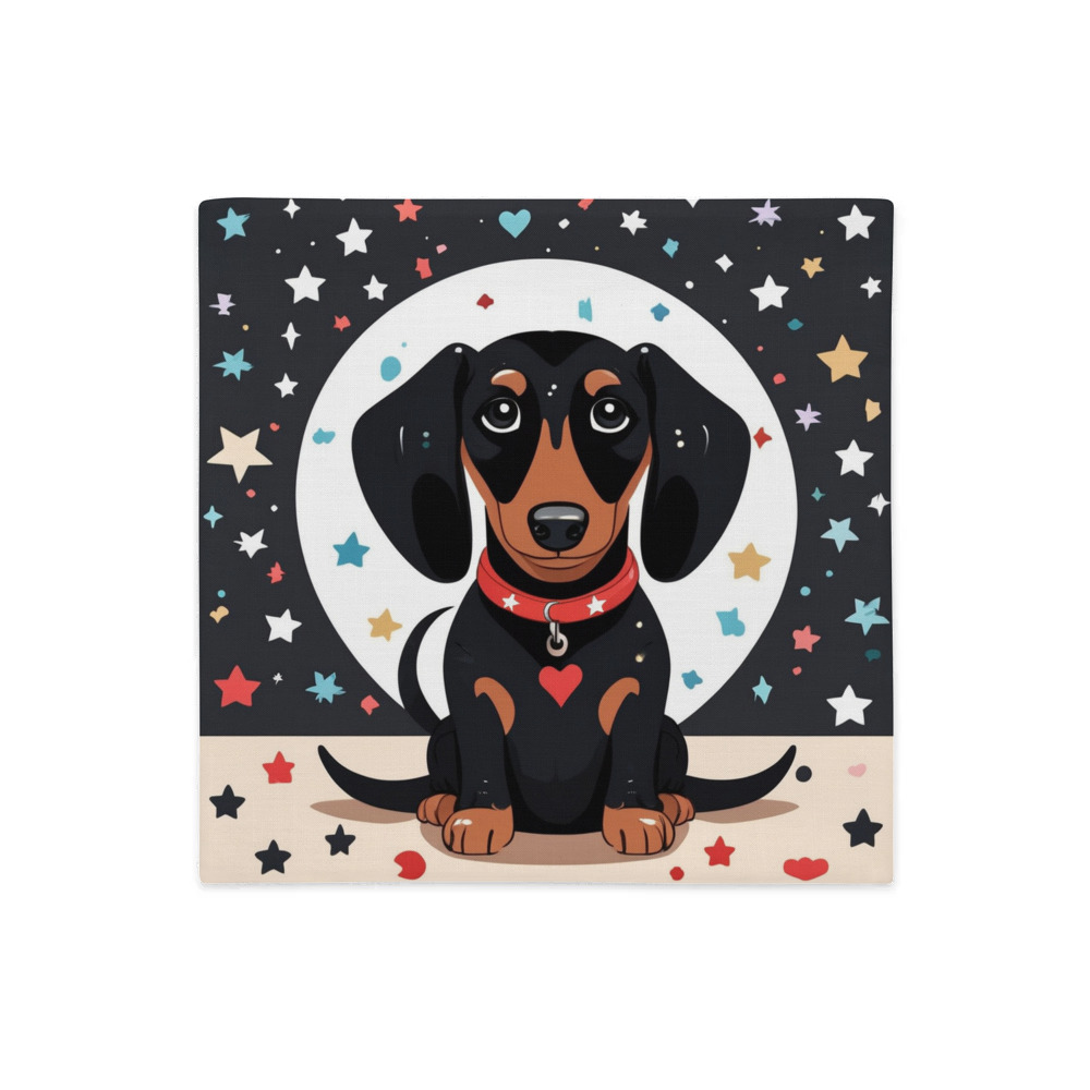 PugMug Custom Black Dachshund Premium Pillow Case