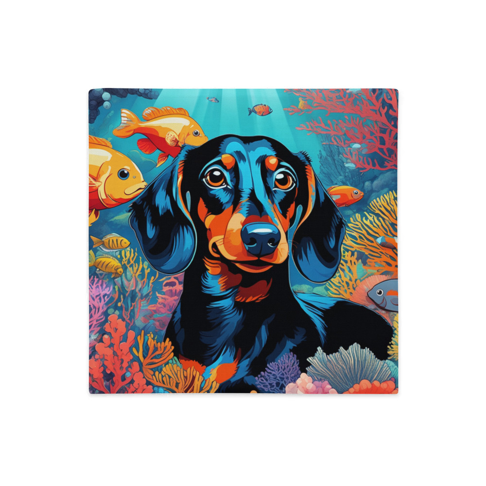 PugMug Custom Black Dachshund Premium Pillow Case